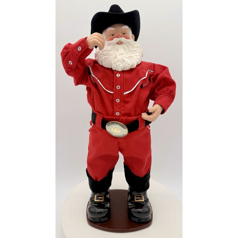 Vintage 1998 Christmas Fantasy Ltd Cowboy Santa Western 16" *READ* Holly Jolly‎